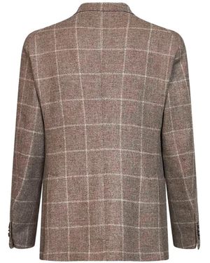 Tagliatore Check-Pattern Blazer - Brown