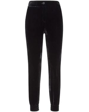 Philipp Plein Elasticated-Waist Velvet Trousers - Black