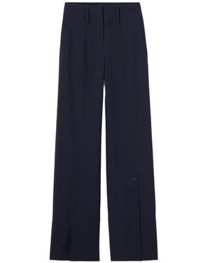 Claudie Pierlot Button-Detailed Slit-Hem Pants - Blue