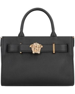 Versace Medusa Leather Tote Bag - Black