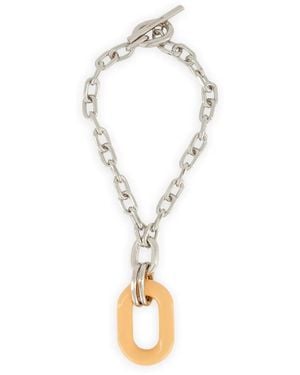 Rabanne Resin-Pendant Cable-Link Necklace - Metallic