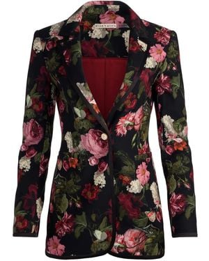 Alice + Olivia Breann Blazer Met Bloemenprint - Zwart