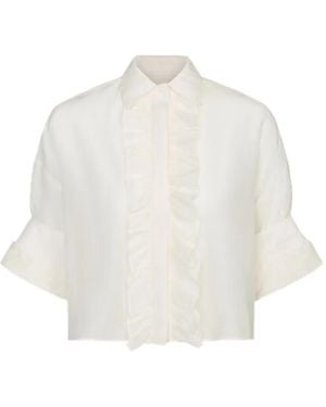 Twp Camisa Corta Next Ex Con Ribete De Volantes - Blanco