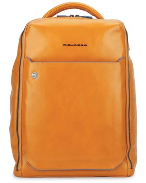 Piquadro Leather Backpack - Orange