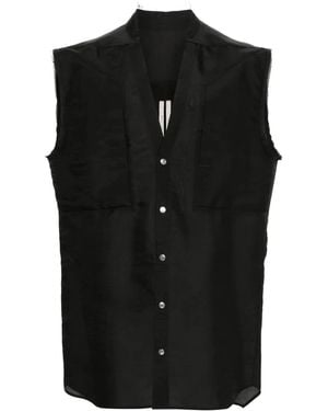 Rick Owens Raw Cut-Detailing Vest - Black