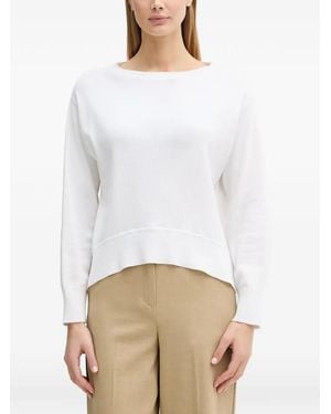 Benetton Pull À Bords Côtelés - Blanc