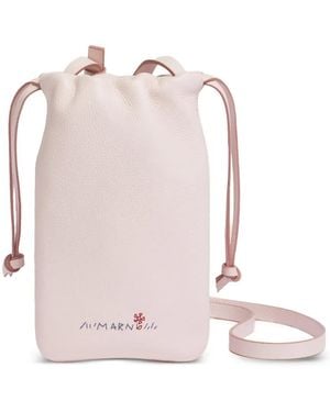 Marni Embroidered-Logo Drawstring Phone Holder - Pink