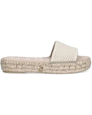Manebí Crochet-Knit Espadrille Flat Sandals - White