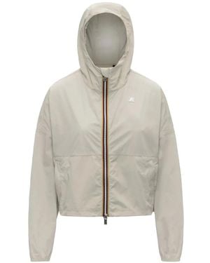 K-Way Zip-Up Cropped Jacket - White
