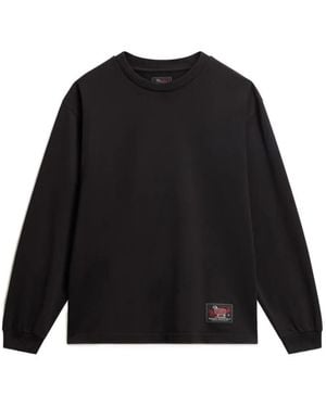 Woolrich Logo-Patch Crew-Neck Sweatshirt - Black