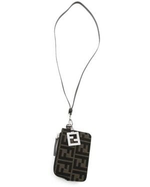 Fendi Ff Motif Lanyard Cardholder - White