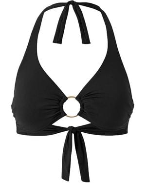Melissa Odabash Ring-Detail Halter Bikini Top - Black