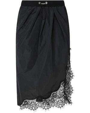 Pinko Lace-Trim Gathered Skirt - Black