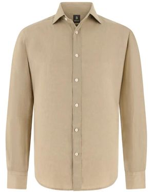 BOGGI Garment-washed Linen Shirt - Natural