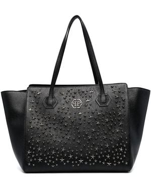 Philipp Plein Star Stud Embellished Tote Bag - Black