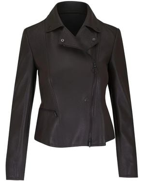 Akris Punto Zip-Up Leather Jacket - Black
