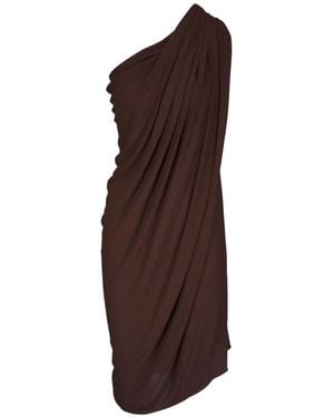 Michael Kors Draped One-Shoulder Dress - Brown