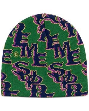 Supreme Slanted Gothic Outline Beanie - Green