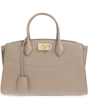 Ferragamo Large Studio Tote Bag - Natural