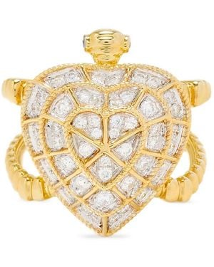 Yvonne Léon Bague Tortue Ornée De Diamants - Métallisé