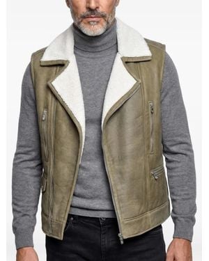 Brunello Cucinelli Shearling-Lined Leather Gilet - Grey