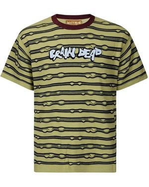Brain Dead Gerafeld Gestreept T-Shirt - Groen