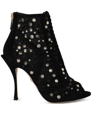 Dolce & Gabbana Stiefeletten Mit Kristallen - Schwarz