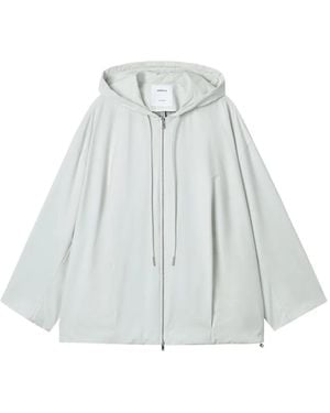 Enfold Hooded Pleated Jacket - White