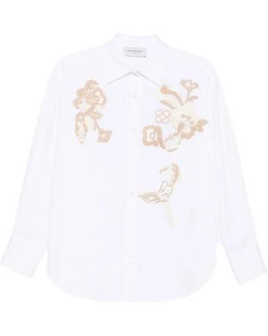 ERMANNO FIRENZE Floral-Print Cotton Shirt - White