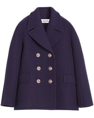 Lanvin Pavone A Doppio Petto Di - Blu