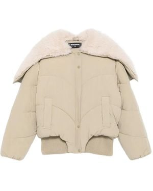 Patrizia Pepe Zip-Up Bomber Jacket - Natural