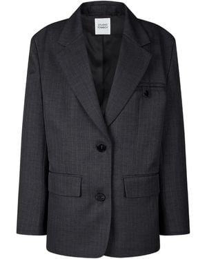 Studio Tomboy X Blazer Boutonné À Fines Rayures - Noir