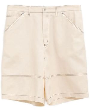 Moncler Contrast-stitch Shorts - Natural