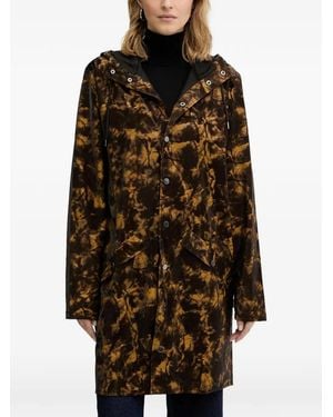 Rains Abrigo Con Capucha - Negro