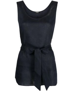 Kiton Round-Neck Sleeveless Top - Blue