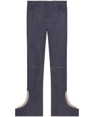 Courreges Logo-Embroidered Stretch Straight-Leg Jeans - Blue