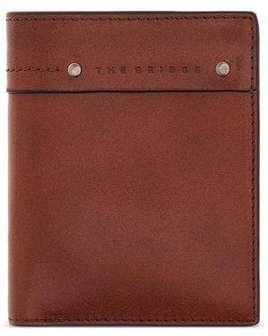 The Bridge Ludovico Logo-Debossed Leather Card Holder - Brown