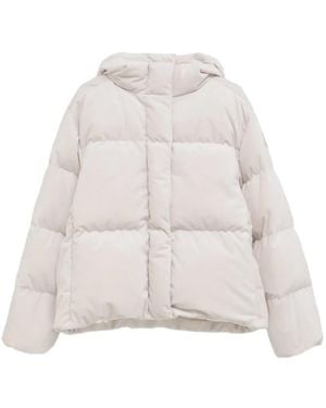 Moncler Enigme Hooded Chenille Short Down Jacket - White