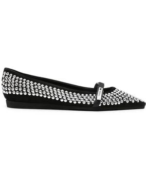 Premiata Stud-Embellished Ballerina Shoes - Black