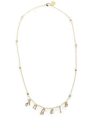 Palm Angels Collar Con Colgante Del Logo - Blanco