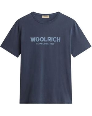 Woolrich プリント Tシャツ - ブルー