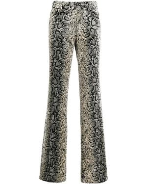 Giambattista Valli Snakeskin Effect Bootleg Trousers - Grey
