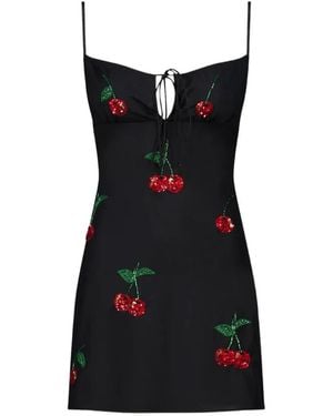 Leslie Amon Vestido Corto Cherry - Negro