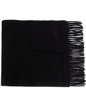 A.P.C. Schal Mit Logo-Stickerei - Schwarz