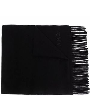 A.P.C. Sciarpa Con Ricamo - Nero