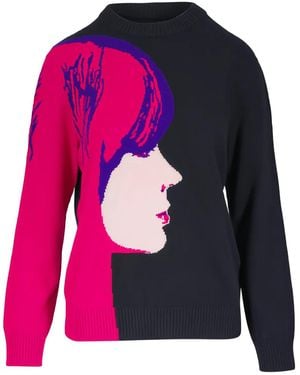 Akris Punto Graphic-Print Sweater - Pink