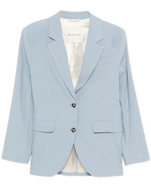 GANT Button Single-Breasted Blazer - Blue