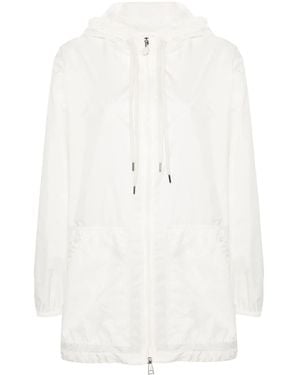 Moncler Mesh-Panels Hooded Jacket - White