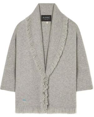 Alanui Finest Fringed Cardigan - Grey