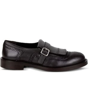 Guglielmo Rotta Fringe-Buckle-Detail Loafers - Black